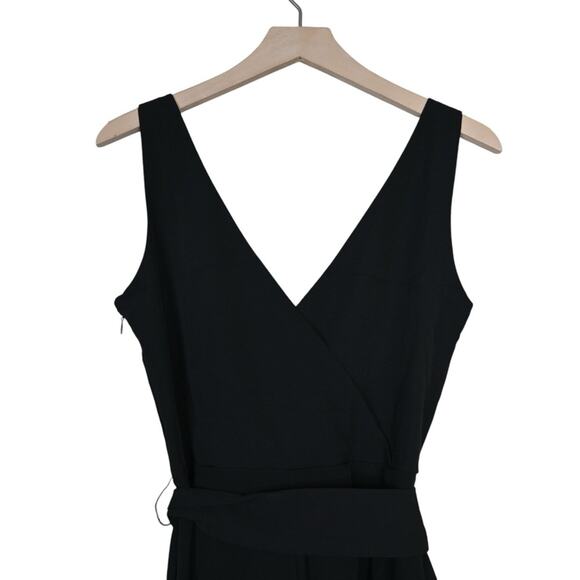 Sam Edelman Womens 8 Tie Waist Crop Wide Leg Jumpsuit in Black NEW - Picture 5 of 9
